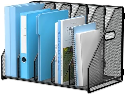 MINDEPOT Desk File Organizer Folder Holder with 5 Vertical for Office