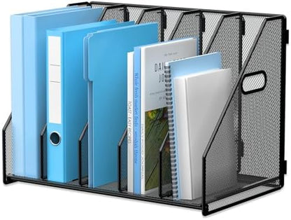 MINDEPOT Desk File Organizer Folder Holder with 5 Vertical for Office