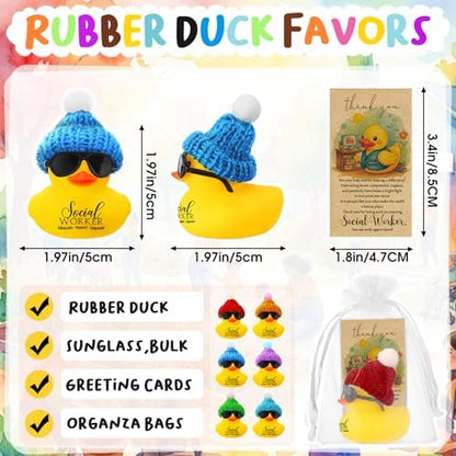 Liliful 24 Sets Adult Social Worker Gifts Rubber Ducks Party Favors
