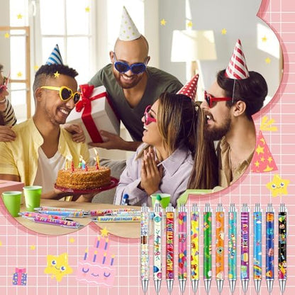 Cholemy 48 Pieces Happy Birthday Pens Bulk Happy Birthday Ballpoint