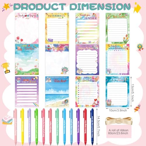 Yeaqee 12 Sets Back to School Teacher Gifts Bulk Teacher Notepads and