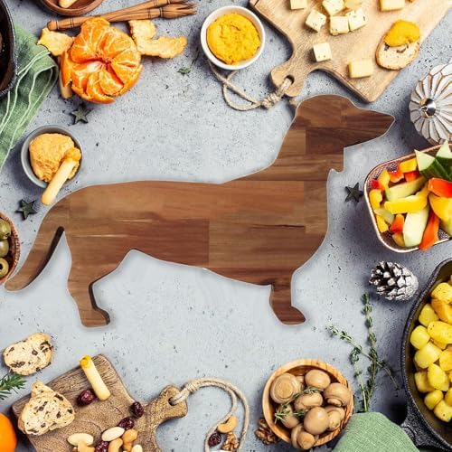 Small Wood Charcuterie Cheese Board, Set of 2 Dachshund Dog Shaped