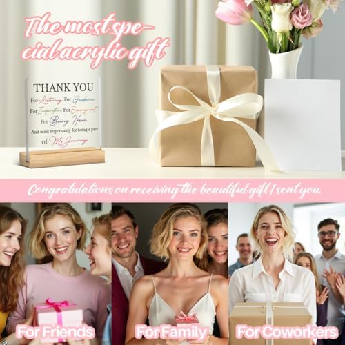 HTBIG Thank You Keepsake Thank Gifts, Home Office Desk Acrylic Sign