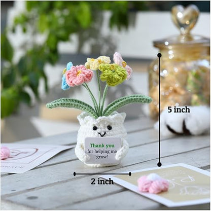 Teacher Gifts for Women, Helping Me Grow Crochet Flower Pot
