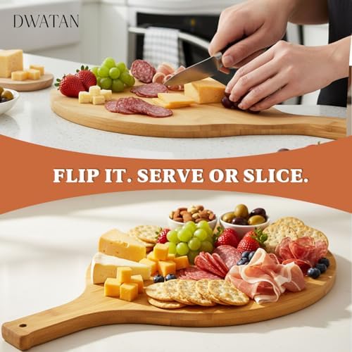 Tennis Racket Charcuterie Board, 16.5-Inch Bamboo Serving Board