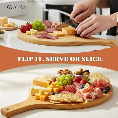 Tennis Racket Charcuterie Board, 16.5-Inch Bamboo Serving Board