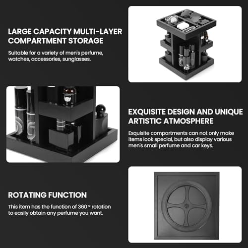 Cologne Organizer for Men,Anniversary Birthday for Mens Gift,Black