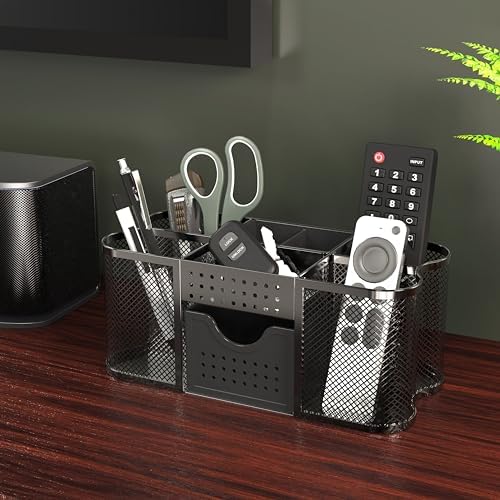 Deco Brothers Desk Organizers Pen Holder Office Caddy Storage, Black