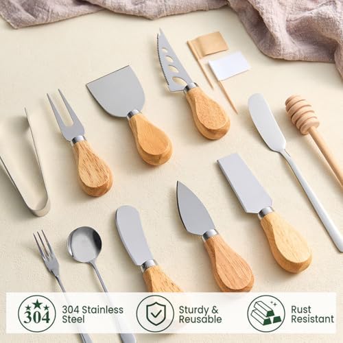 23 Pieces Charcuterie Board Accessories Cheese Spreader Knife Set