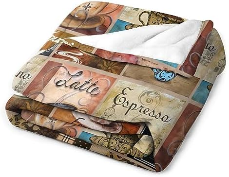 Coffee Blanket Gifts for Lovers - Soft Warm Cozy Fleece Throw for