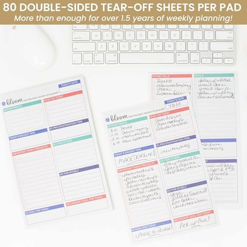 bloom daily planners Double Sided Daily To Do List Planning Pad - 80