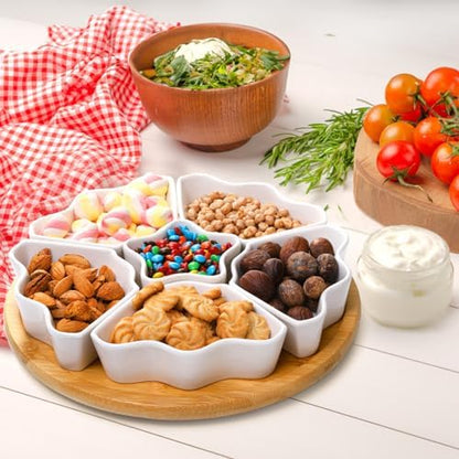 Foraineam Rotatable Serving Platters and Trays, Lazy Susan Relish