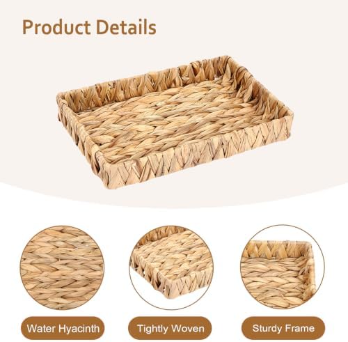 Hipiwe Wicker Key Baskets for Entryway Table Water Hyacinth Serving