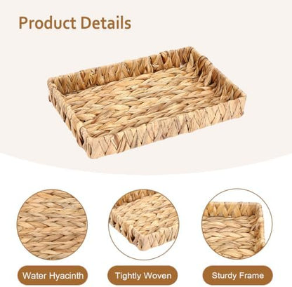 Hipiwe Wicker Key Baskets for Entryway Table Water Hyacinth Serving