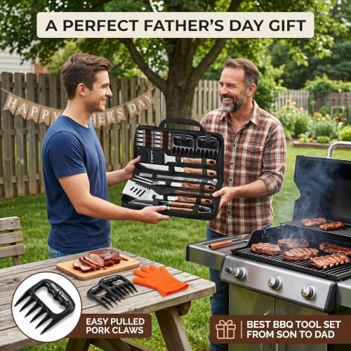 Romanticist 23pcs Stainless Steel BBQ Grill Tools & Accessories Kit