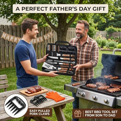 Romanticist 23pcs Stainless Steel BBQ Grill Tools & Accessories Kit