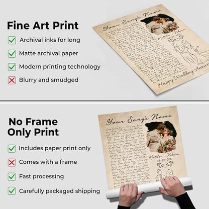 H-DEWALL Customized Song Lyrics Poster Family Portrait Gifts For