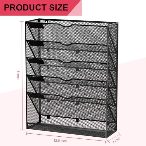 Hanging Wall File Organizer 6 Tier Wall Mounted Mail Paper Folder