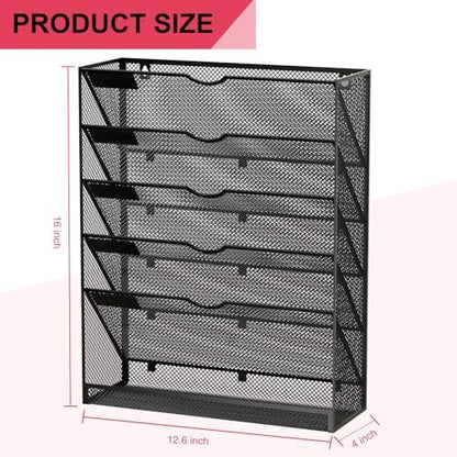 Hanging Wall File Organizer 6 Tier Wall Mounted Mail Paper Folder
