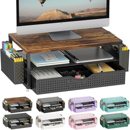 gianotter Desk Organizers and Accessories, Monitor Stand with Drawer