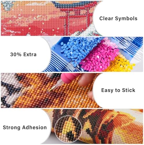 Lxmsja Cherry Blossom Diamond Art Kits for Adults, Great Wave DIY Full