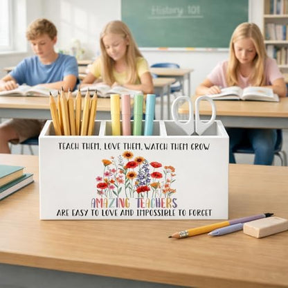Teacher Appreciation Gifts Pen Holder Organizer Desk Decor, End of