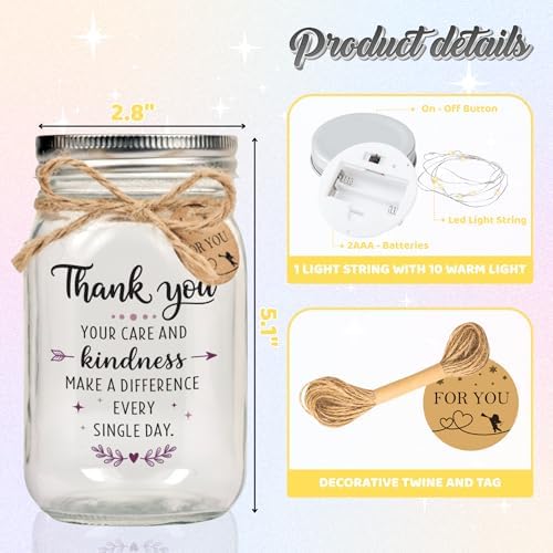 Thank You Gifts for Women, Appreciation Gifts for Women, Mason Jar