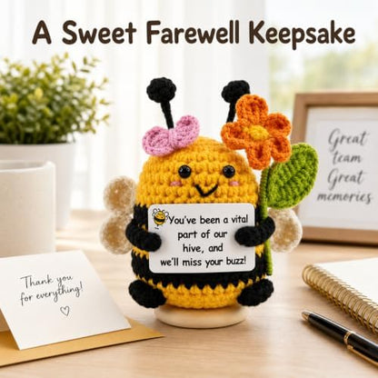Farewell Gift for Coworkers, Crochet Bee, Goodbye Going Away Leaving