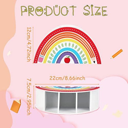 Faccito Wooden Rainbow Pencil Holder Rainbow Teacher Appreciation