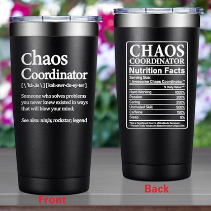 Grifarny Chaos Coordinator Tumbler 20 oz - Thank You Gifts for Men