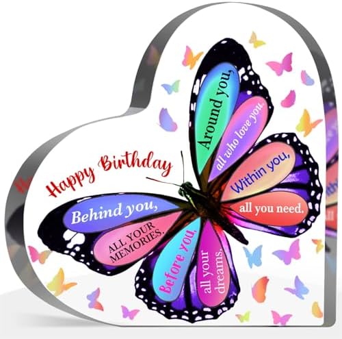 Butterfly Acrylic Birthday Gift, Keepsake for Women, Men, Friends