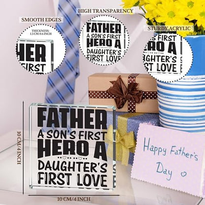 Gifts for Dad - "Son's First Hero, Daughter's First Love" Acrylic Desk