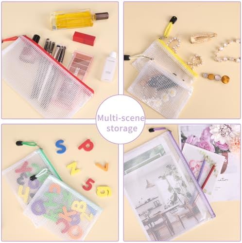 EOOUT 42pcs Mesh Zipper Pouch, 8 Sizes Waterproof Zipper Bags, 17