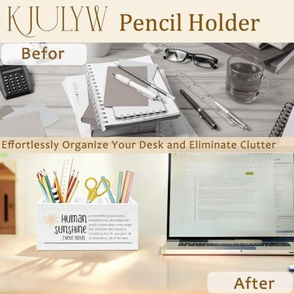 Appreciation Gifts Pen Holder for Desk, Human Sunshine Thank You Gifts