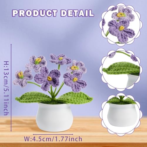 ZHIYUXI Purple Crochet Gifts for Women Teacher Mom Wife Crochet Flower