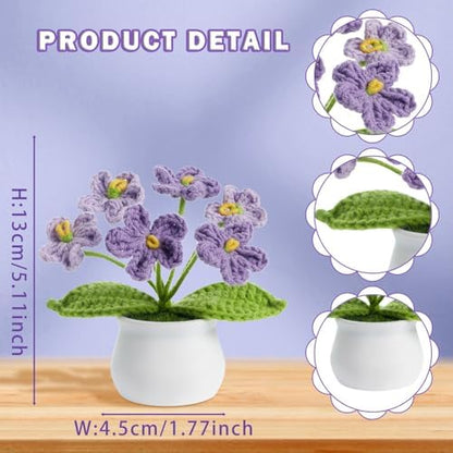 ZHIYUXI Purple Crochet Gifts for Women Teacher Mom Wife Crochet Flower