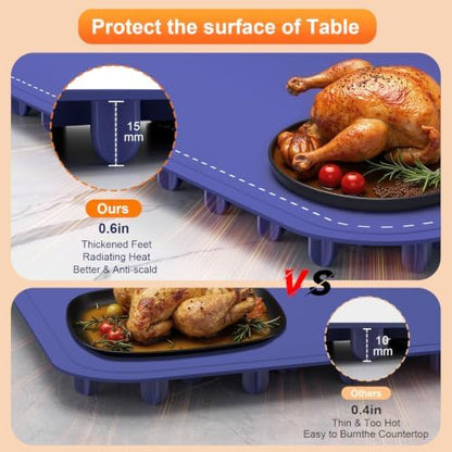 Warming Mat for Food,24x15Inch Warming Trays with 4 Temperature Levels