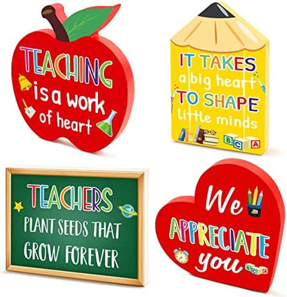4 Pieces Teacher Appreciation Table Centerpieces Thank You Teachers