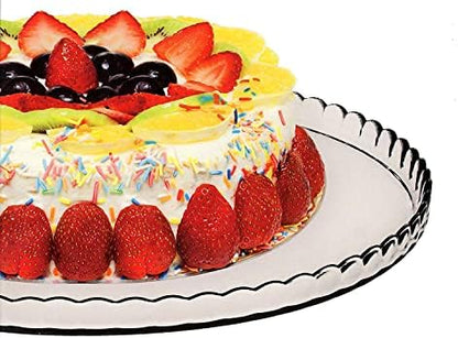 Pasabahce Premium Clear Glass Servicing Tray, Uniqe Desing Cake