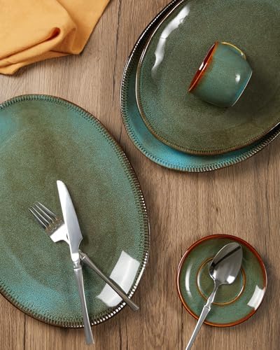Pokini Stoneware Serving Platters, Oval 13.18/11.92 inch Serving