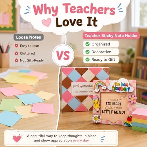 Sticky Note Holder for Desk, Teacher Sticky Note Holder, Teacher Desk