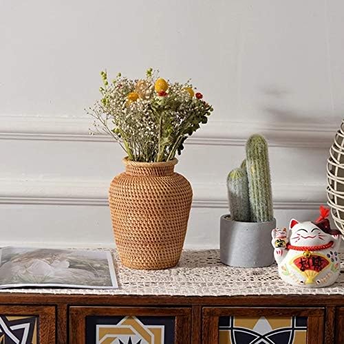 Autumn Rattan Woven Vase Art Vase Fashion Tabletop Decoration Plants