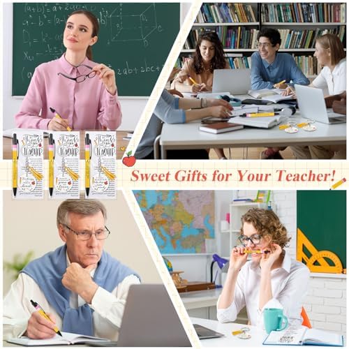Daifunli 10 Pack Teacher Appreciation Gifts Bulk, Thank You Pens with