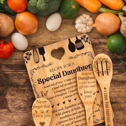 Gifts for Daughter - "Recipe for a Special Daughter" 4PCS Cutting