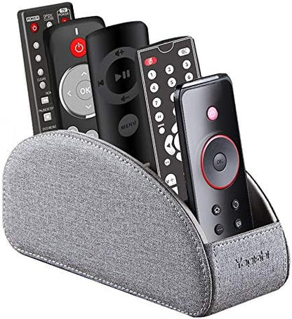 Pu Leather TV Remote Control Holder with 5 Compartments,Remote