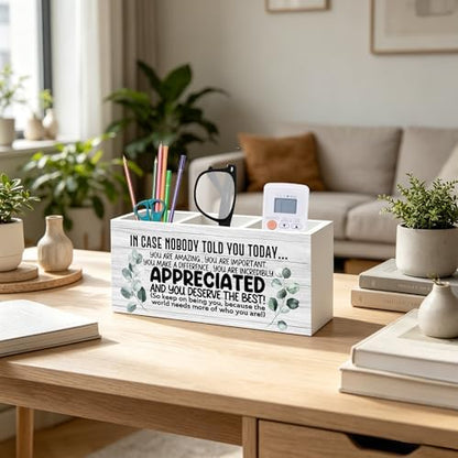 Inspirational Pen Pencil Holder Organizer for Desk, Appreciation Thank