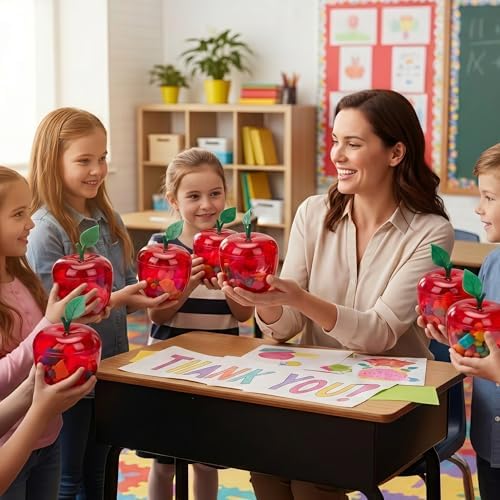 HANZE Large Red Apple Container, Back To School Teacher Gifts