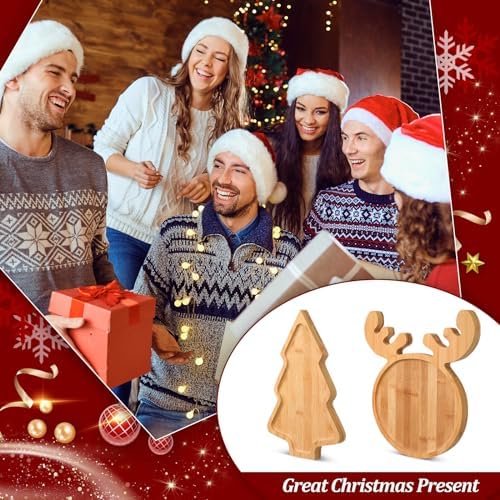 Sintuff 2 Pcs Christmas Charcuterie Board Xams Tree and Elk Shaped