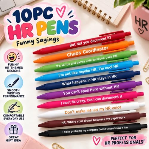 10PC Human Resources Writing Pens Funny HR Professional Office Pen