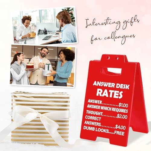 Funny Office Gag Gifts for Coworker Answer Desk Rates Desk Sign for